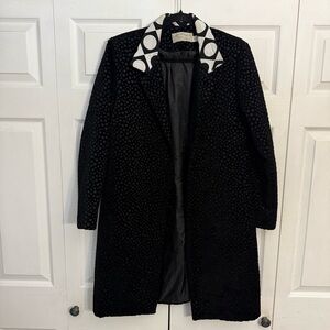 Taylor G Dallas Texas Suede Black Jacket with Polka Dot Detail Medium